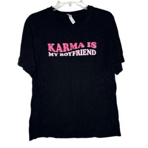 Bella Canvas “Karma Is My Boyfriend” Black T-shirt. Size XL.